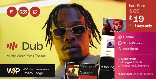 Dub v1.0 Music WordPress Theme - 专业音乐主题