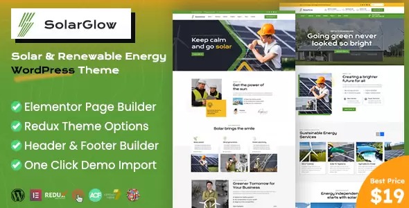Solarglow v1.3.0 太阳能与可再生能源WordPress主题