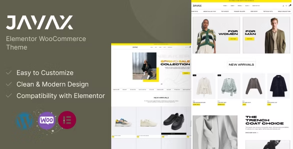 Javax v1.0.3 Elementor WooCommerce Theme - 现代化电子商务WordPress主题
