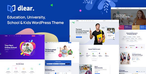 Dlear v1.0.8 教育、大学与学校WordPress主题 - 专为教育机构设计的响应式网站模板