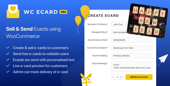 WooCommerce eCards Pro v2.1.0 - 专业电子贺卡插件，增强您的WooCommerce商店功能