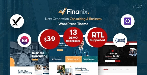 Finanix v1.0.9 Business WordPress Theme 商业咨询企业主题