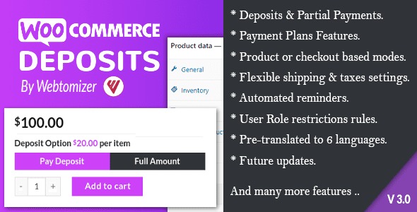 WooCommerce Deposits (v4.6.9) 部分付款插件 - 灵活支付解决方案