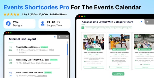 Events Shortcodes & Block Pro For The Events Calendar v3.2.2 - 活动日历模板和短代码WordPress插件