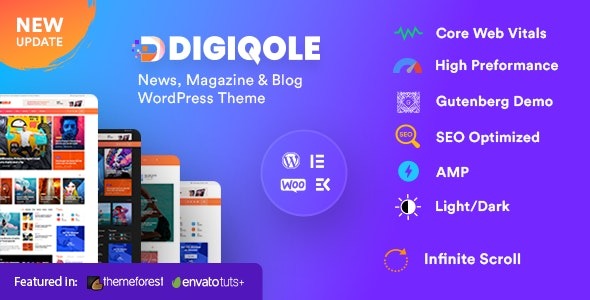 Digiqole v2.2.4 新闻杂志WordPress主题 - 专业新闻网站设计