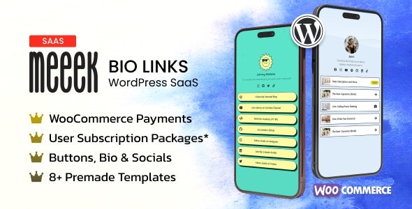 Meeek v2.2.4 Bio Links SaaS (WordPress) - 专业生物链接SaaS解决方案