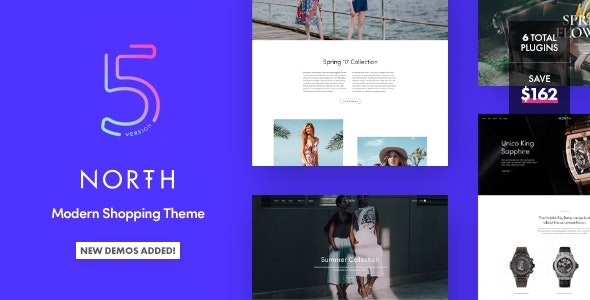 North (v5.7.5) 响应式 WooCommerce 主题 - 现代电商网站设计
