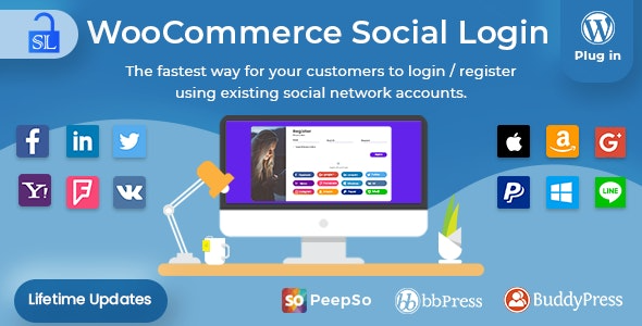 WooCommerce Social Login v2.8.2 [CodeCanyon] - WordPress和WooCommerce社交登录插件