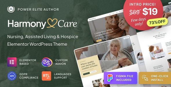 Harmony Care v1.0.2 私人护理院与老年护理WordPress主题