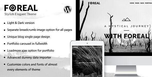 Foreal (v2.9) Director, Writer WordPress Theme - 干净优雅的黑白主题