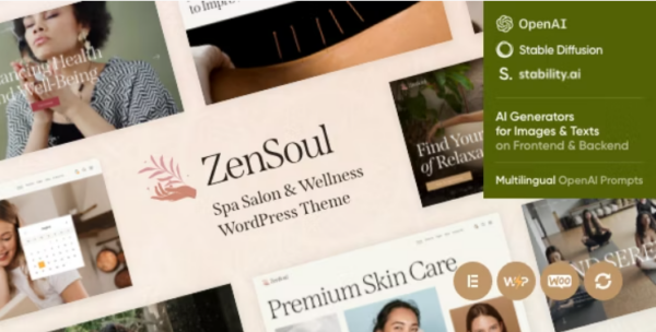 ZenSoul (v1.8.0) 水疗沙龙与健康WordPress主题 + AI
