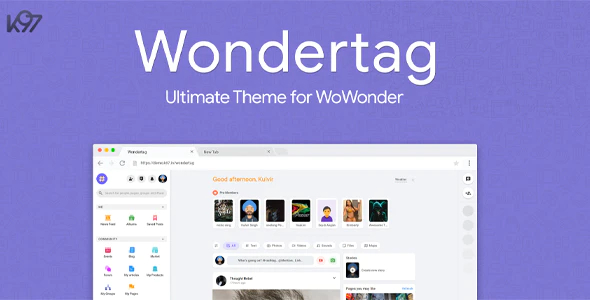 Wondertag (v2.9.1) 最佳WoWonder主题 - 终极社交网络平台解决方案