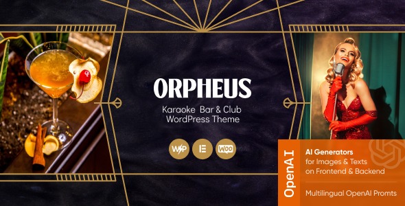 Orpheus v1.3.0 Karaoke Bar & Club WordPress Elementor Theme - 卡拉OK酒吧和俱乐部WordPress主题