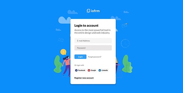 Iofrm v1.0 - 登录和注册表单模板