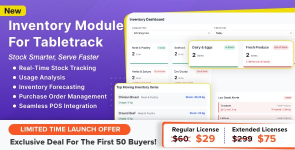 Inventory Module for Tabletrack v1.0.56 - Tabletrack库存管理模块