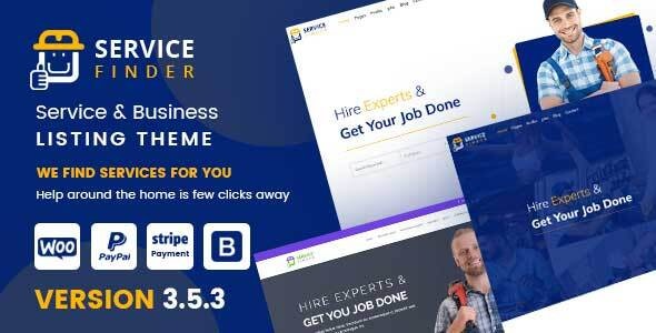 Service Finder (v6.0) 提供商和商业列表WordPress主题