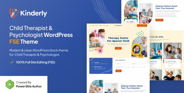 Kinderly v1.0 儿童治疗师与心理学家WordPress主题