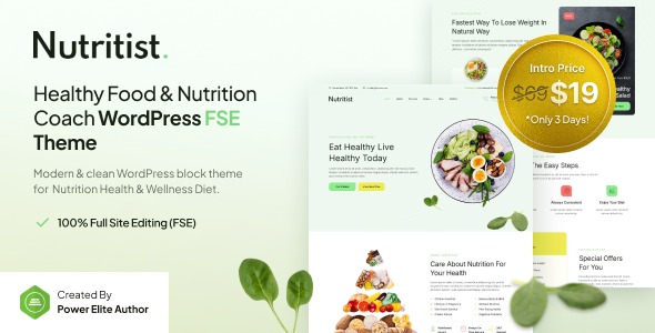 Nutritist (v1.0.0) 健康食品与营养教练FSE WordPress主题