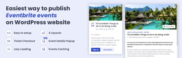 Event Feed for Eventbrite Pro v1.3.2 - 专业Eventbrite活动信息展示插件