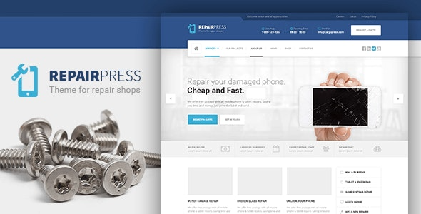RepairPress (v1.7.0) GSM, Phone Repair Shop WP - 专业手机维修店WordPress主题