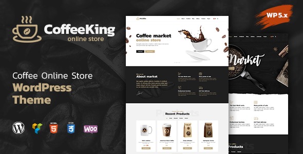 CoffeeKing (v1.7.8) 咖啡店与饮品在线商店WordPress主题