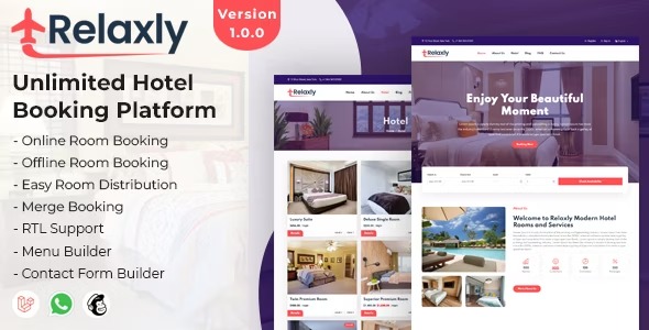 Relaxly Unlimited Hotel Booking Platform v1.2.1 - 无限酒店预订平台主题
