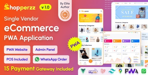 Shopperzz v1.6 PWA电商CMS系统 - 集成POS收银与WhatsApp订单管理的库存解决方案