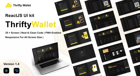 Thriftywallet (v1.6.0) ReactJS加密货币钱包UI套件，支持奖励积分和法定货币