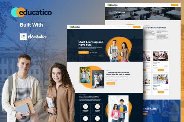 Educatico - 教育与在线课程Elementor模板套件
