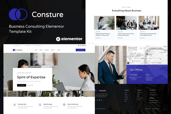 Consture – 商业咨询Elementor模板套件