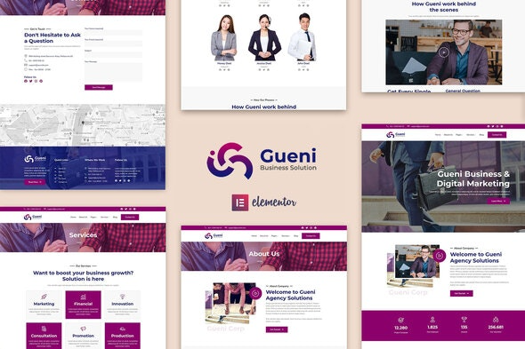 Gueni – Business Solution Elementor Template Kit 商业解决方案模板套件