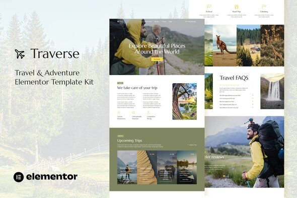 Traverse - 旅游旅行社Elementor模板套件