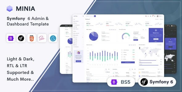 Minia v1.0 Symfony Admin & Dashboard Template - Symfony后台管理仪表盘模板
