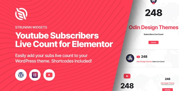 Struninn v1.0.1 Youtube Subscribers Live Count - YouTube订阅者实时计数插件