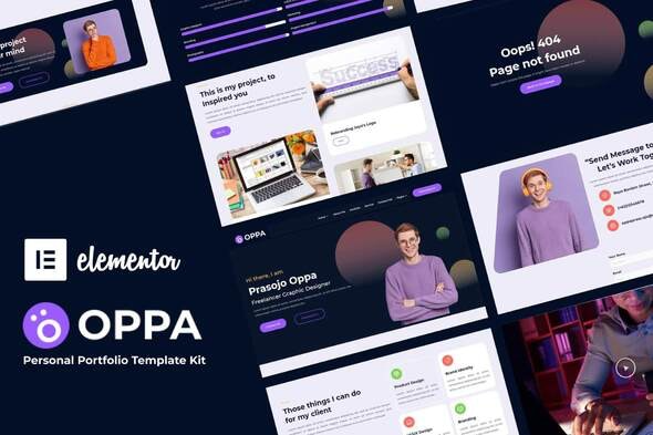 Oppa - Elementor个人作品集模板套件（Elementor Personal Portfolio Template Kit）