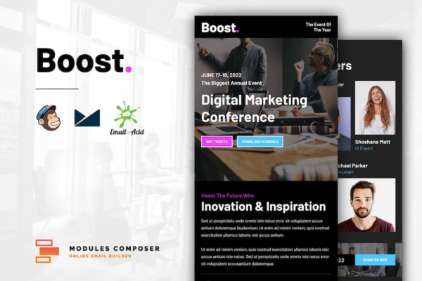 Boost Event / Conference Responsive Email - 响应式活动会议电子邮件模板