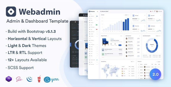 Webadmin – 响应式管理仪表盘模板（高效后台管理界面设计）