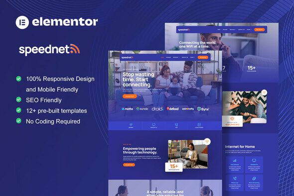 SpeedNet - 宽带与互联网服务提供商Elementor模板套件