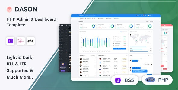 Dason v1.0 PHP Admin & Dashboard Template - PHP后台管理仪表盘模板