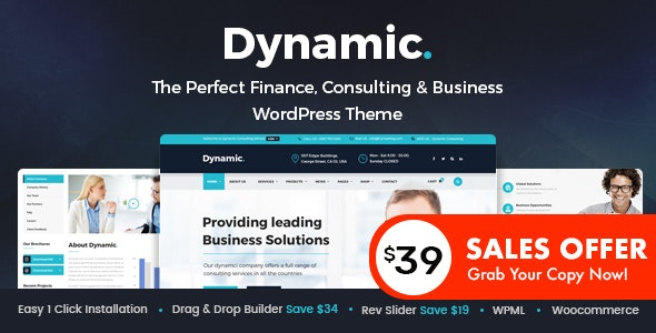Dynamic v3.2 Finance and Consulting Business WordPress Theme - 金融与咨询业务WordPress主题