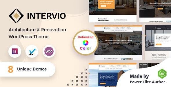 Intervio v2.3 (March 22, 2023) – 室内设计与建筑WordPress主题 + RTL支持