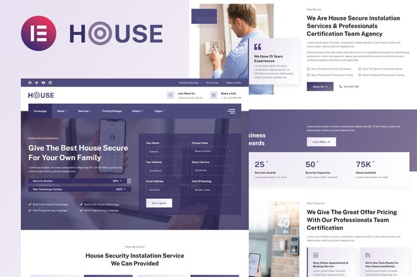 Housec – 智能家居安防服务Elementor模板套件