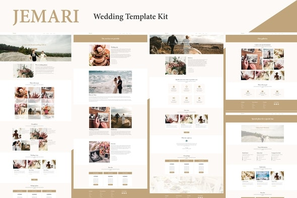 Jemari – 婚礼Elementor模板套件 | 优雅婚礼网站设计