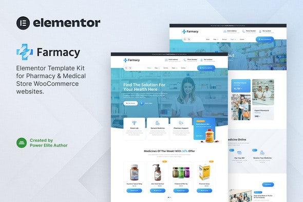 Farmacy – 药房与医疗商店Elementor模板套件