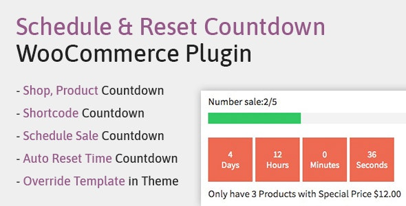 Schedule, Reset Countdown Plugin | WooCP v1.0.0 - WooCommerce倒计时插件