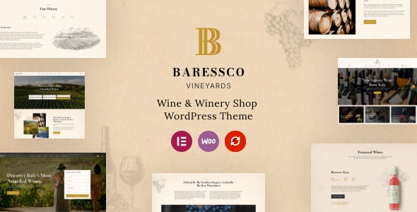 Baressco v1.0.1 葡萄酒、葡萄园与酒庄WordPress主题