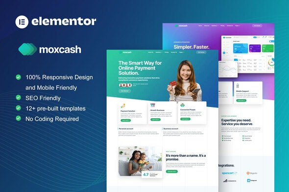 MoxCash - 在线支付网关Elementor Pro模板套件