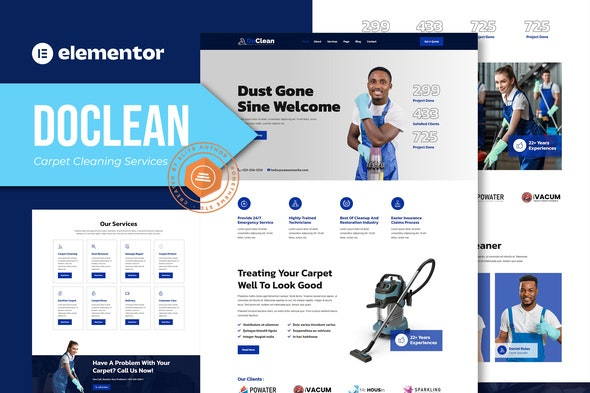 Doclean - 地毯清洁服务Elementor模板套件