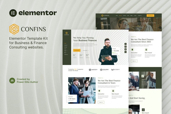 Confins – Business & Finance Consulting Elementor Template Kit | 商业与金融咨询Elementor模板套件