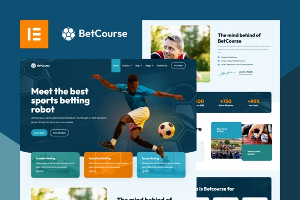 BetCourse – 体育博彩与预测课程Elementor模板套件
